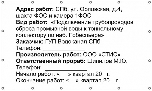 Паспорт объекта: баннер с люверсами