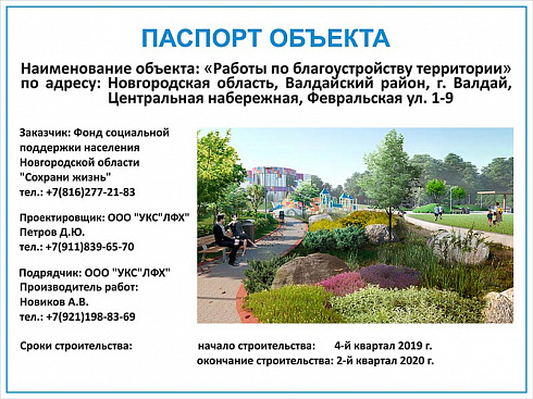 Паспорт объекта на пластике 2000х1500 мм. Спец. дизайн.